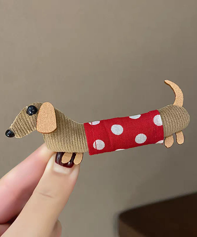 Blue Cloth Handmade Hairpin Dot Dachshund