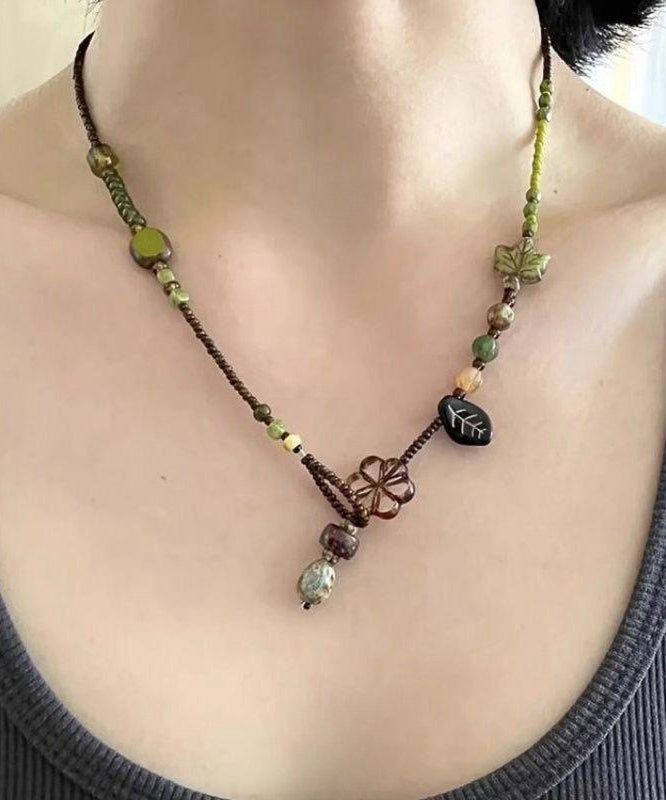 Necklace Handmade Gratuated Beading Bead Weaving Colorblock