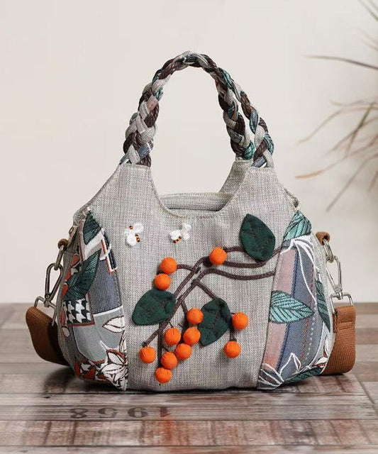 Patchwork Handmade Tote Canvas Bag Woven Casual