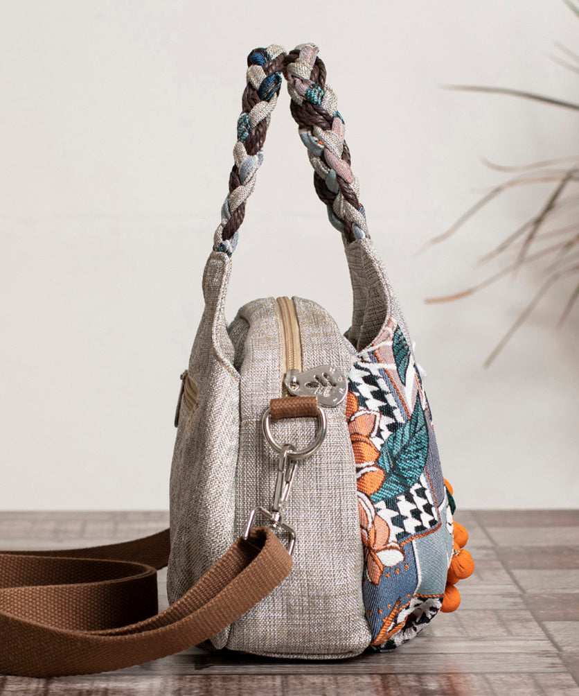 Patchwork Handmade Tote Canvas Bag Woven Casual