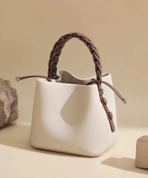 Leather Handbag Handmade Tote Versatile Yellow Faux