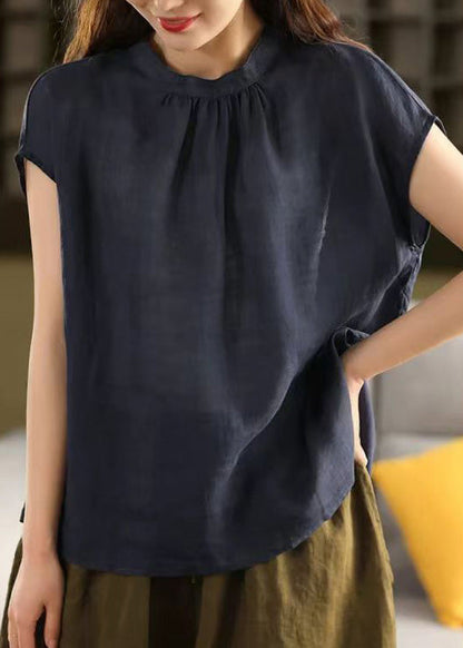 Linen On Yellow Summer Sides Top Handmade Both Wear Blouse