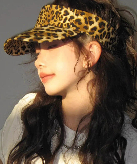 Coffee Style Hat Hip Leopard Hop Versatile Top Print Sunshade