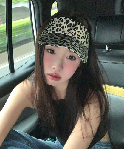 Coffee Style Hat Hip Leopard Hop Versatile Top Print Sunshade