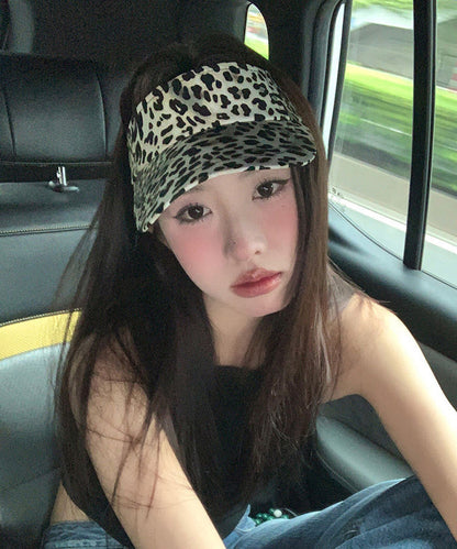 Coffee Style Hat Hip Leopard Hop Versatile Top Print Sunshade