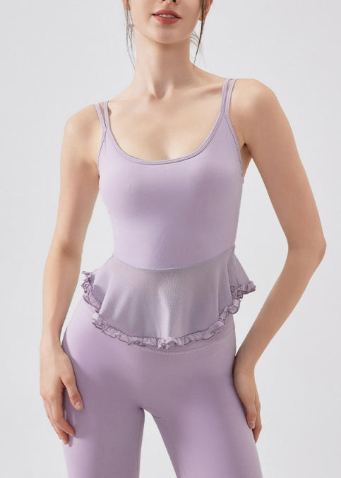 Bra Patchwork Ruffled Hot Sports Sexy Navy