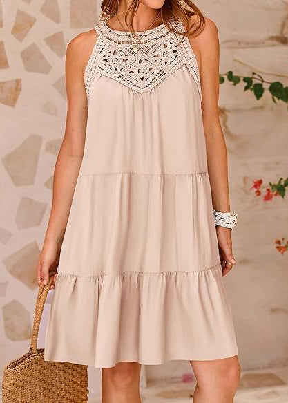 Patchwork Apricot Cotton Italian Shoulder Summer Cold Dress