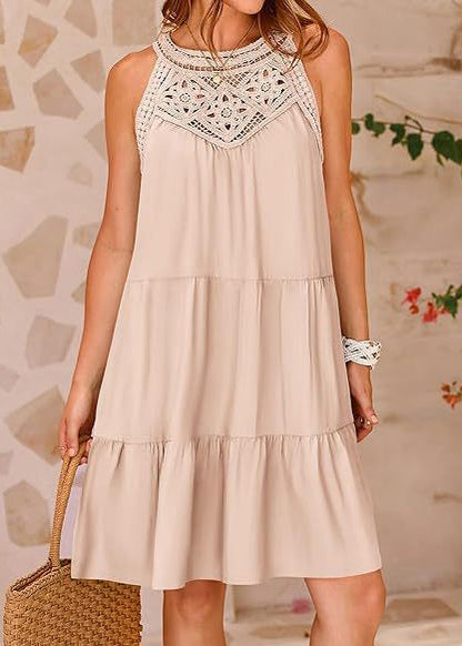 Patchwork Apricot Cotton Italian Shoulder Summer Cold Dress