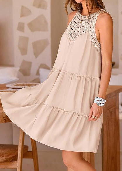 Patchwork Apricot Cotton Italian Shoulder Summer Cold Dress