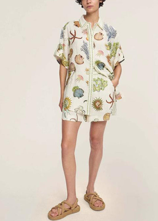 Apricot Two Shirts Shorts Collar And Set Pan Italian Peter Pieces