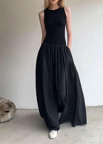 Sleeveless Robe Black Silm Italian Dresses Patchwork