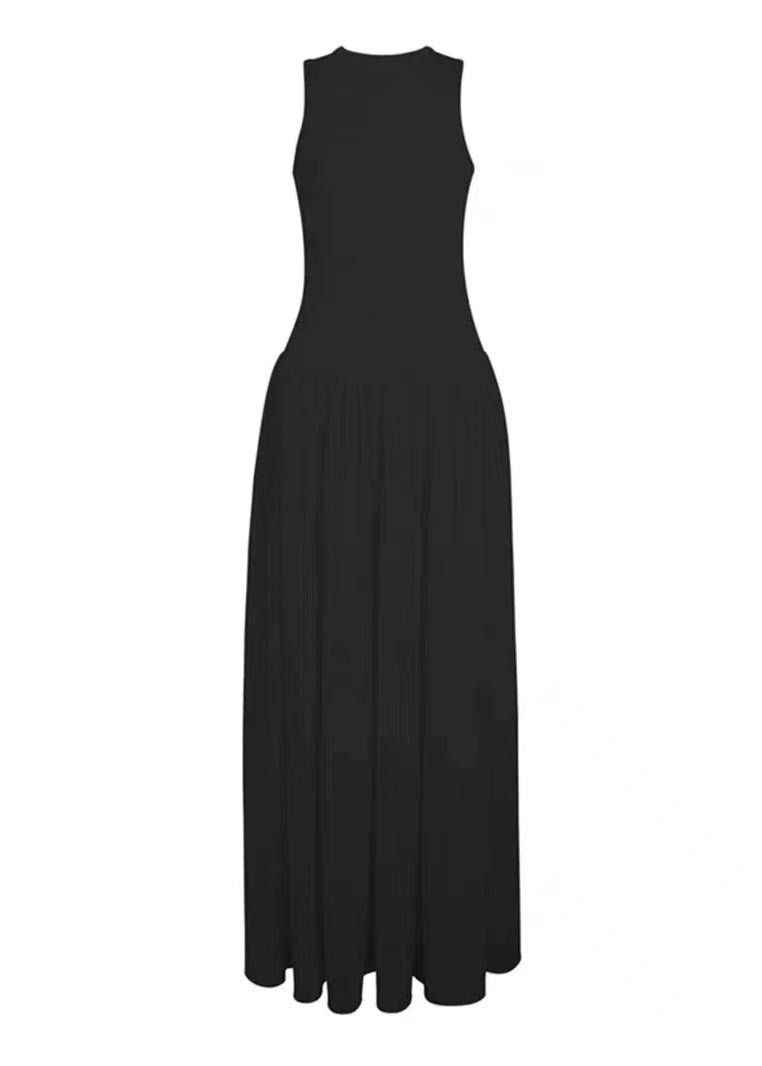 Sleeveless Robe Black Silm Italian Dresses Patchwork