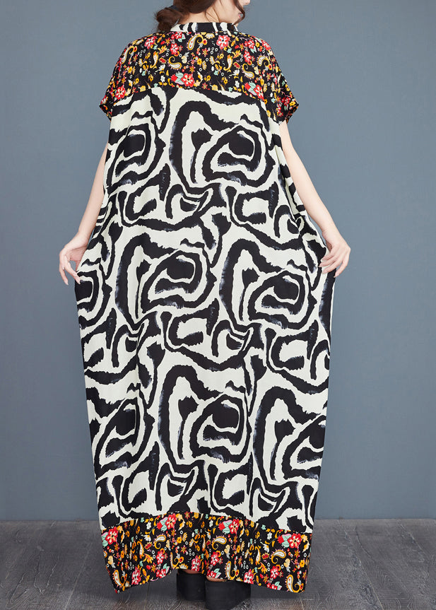 Italian Vacation Dresses Oversized Patchwork Cotton Summer Print