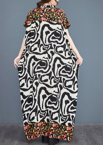 Italian Vacation Dresses Oversized Patchwork Cotton Summer Print