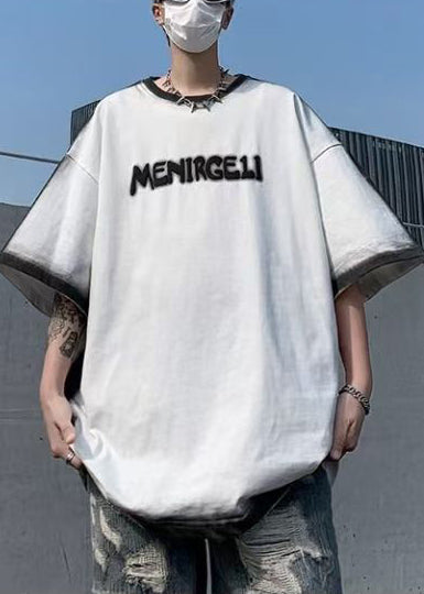 Letter Jacquard Dye Cotton T White Italian Shirts Summer Tie