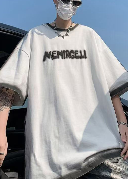 Letter Jacquard Dye Cotton T White Italian Shirts Summer Tie