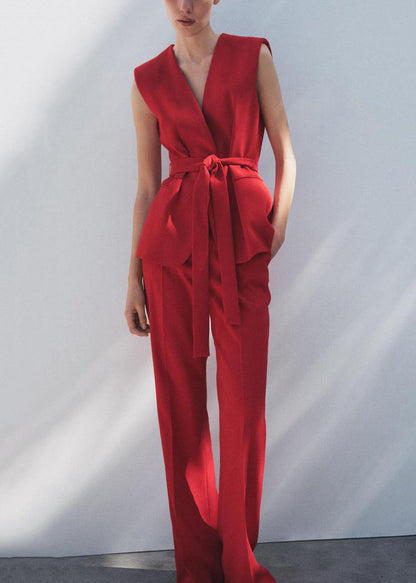 Up Pants Italian Neck Spandex Waistcoat And Two V Lace White