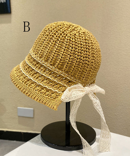 Bow Hat Bucket Japanese Style Breathable Versatile