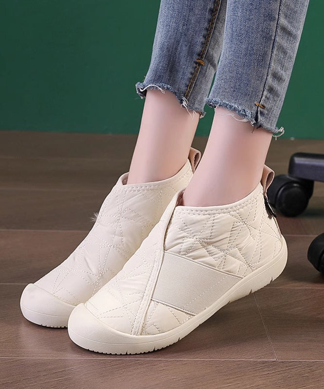 Khakifarbene, mit flauschiger Wolle gefütterte flache Schuhe für Damen WT012