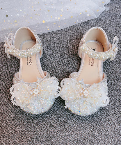 Bead Girls Silver Kids Buckle Zircon Nail Princess Strap Sandals