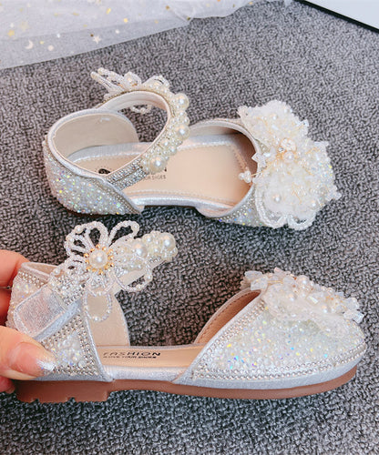 Bead Girls Silver Kids Buckle Zircon Nail Princess Strap Sandals