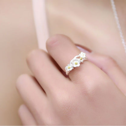 Ring 925 Open Floral Silver Sterling