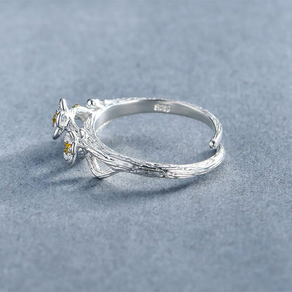 Ring 925 Open Floral Silver Sterling