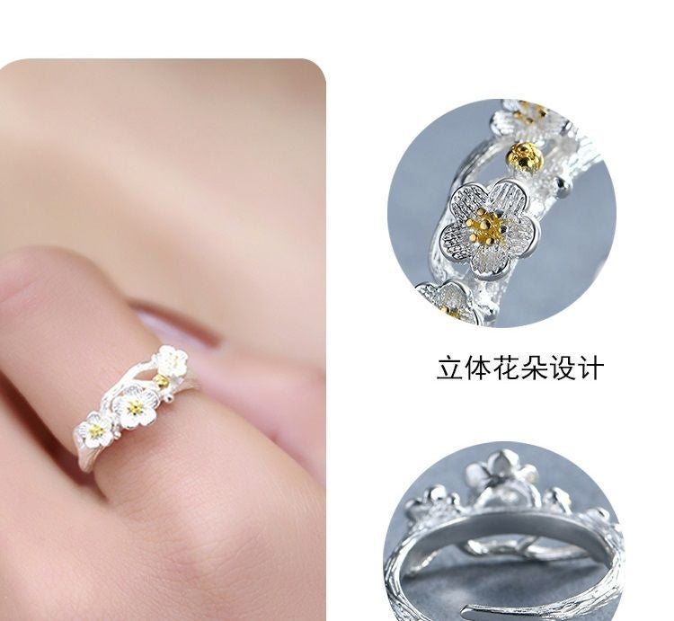 Ring 925 Open Floral Silver Sterling