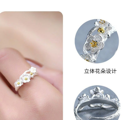 Ring 925 Open Floral Silver Sterling