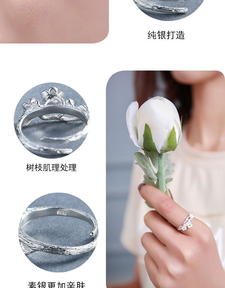 Ring 925 Open Floral Silver Sterling