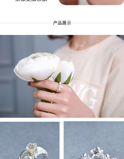 Ring 925 Open Floral Silver Sterling