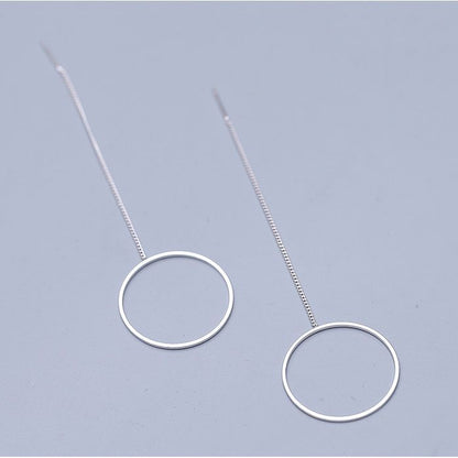 Drop 925 Silver Hoop Sterling Earring