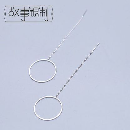 Drop 925 Silver Hoop Sterling Earring