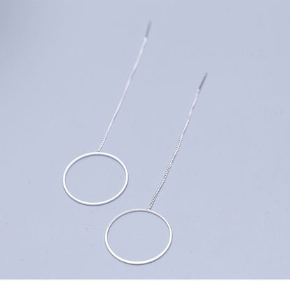 Drop 925 Silver Hoop Sterling Earring