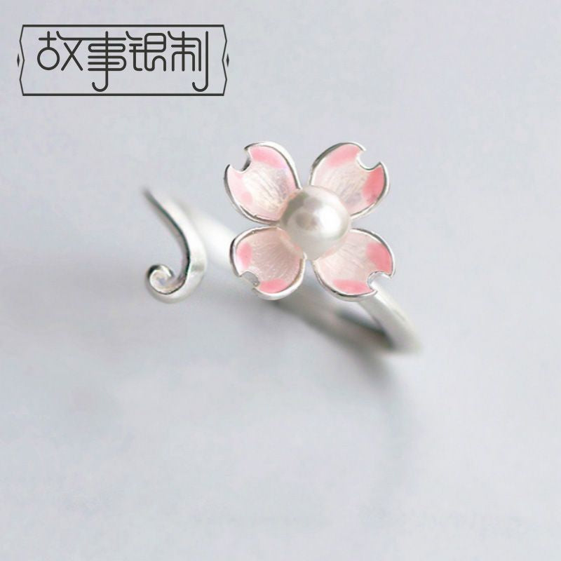 Sterling Floral Open Silver Ring 925