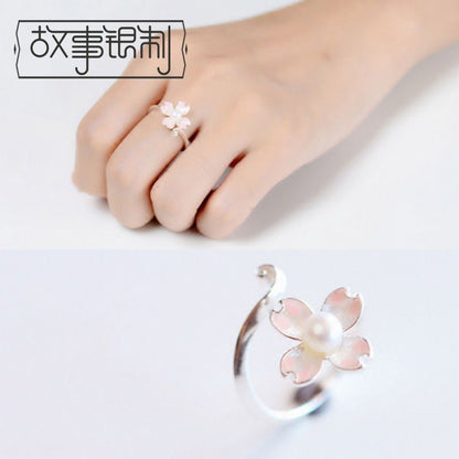 Sterling Floral Open Silver Ring 925