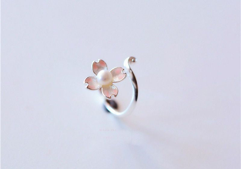 Sterling Floral Open Silver Ring 925