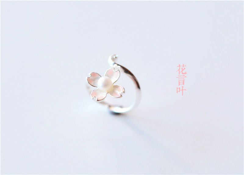 Sterling Floral Open Silver Ring 925