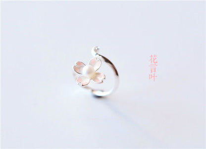 Sterling Floral Open Silver Ring 925