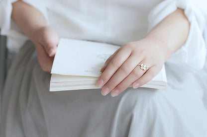 Sterling Floral Open Silver Ring 925