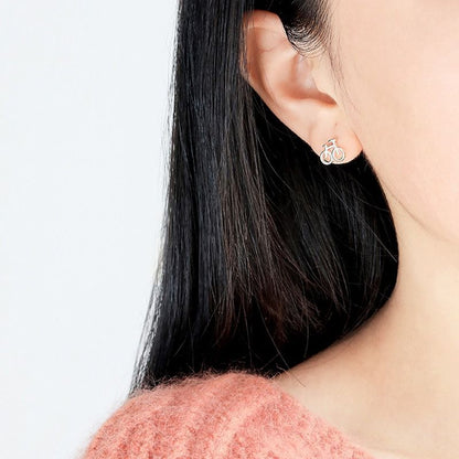 Earring Silver Bicycle 925 Sterling