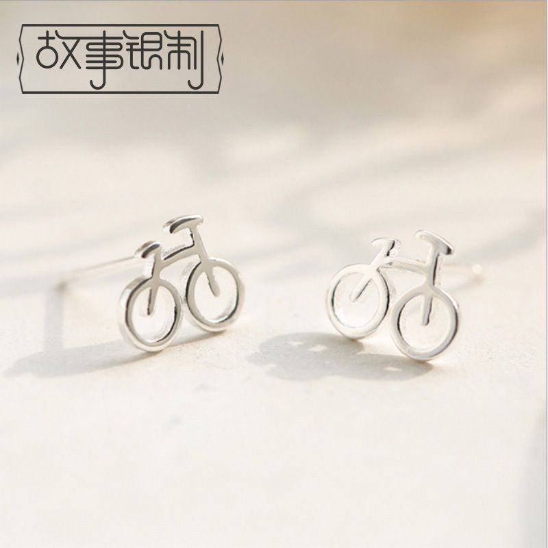 Earring Silver Bicycle 925 Sterling