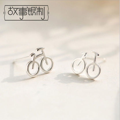 Earring Silver Bicycle 925 Sterling