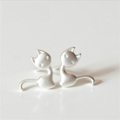 Silver Cat Sterling 925 Earring