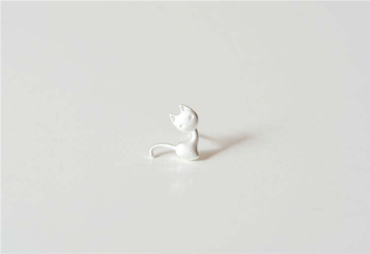 Silver Cat Sterling 925 Earring