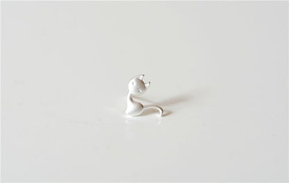 Silver Cat Sterling 925 Earring