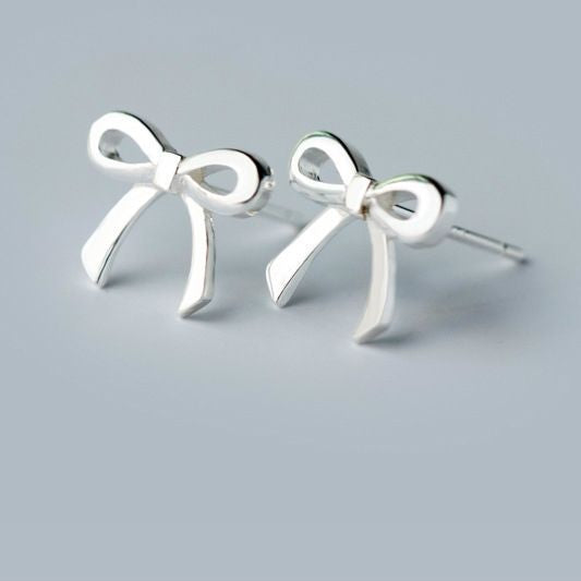 Silver Sterling Earring Bow 925