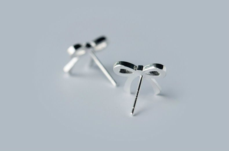 Silver Sterling Earring Bow 925