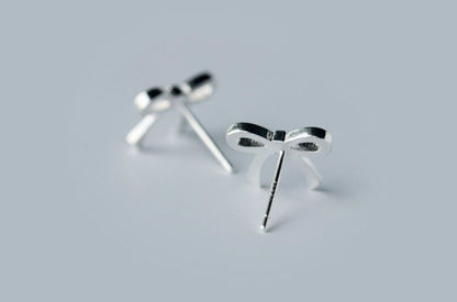 Silver Sterling Earring Bow 925