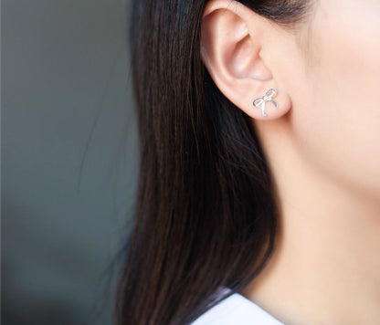 Silver Sterling Earring Bow 925